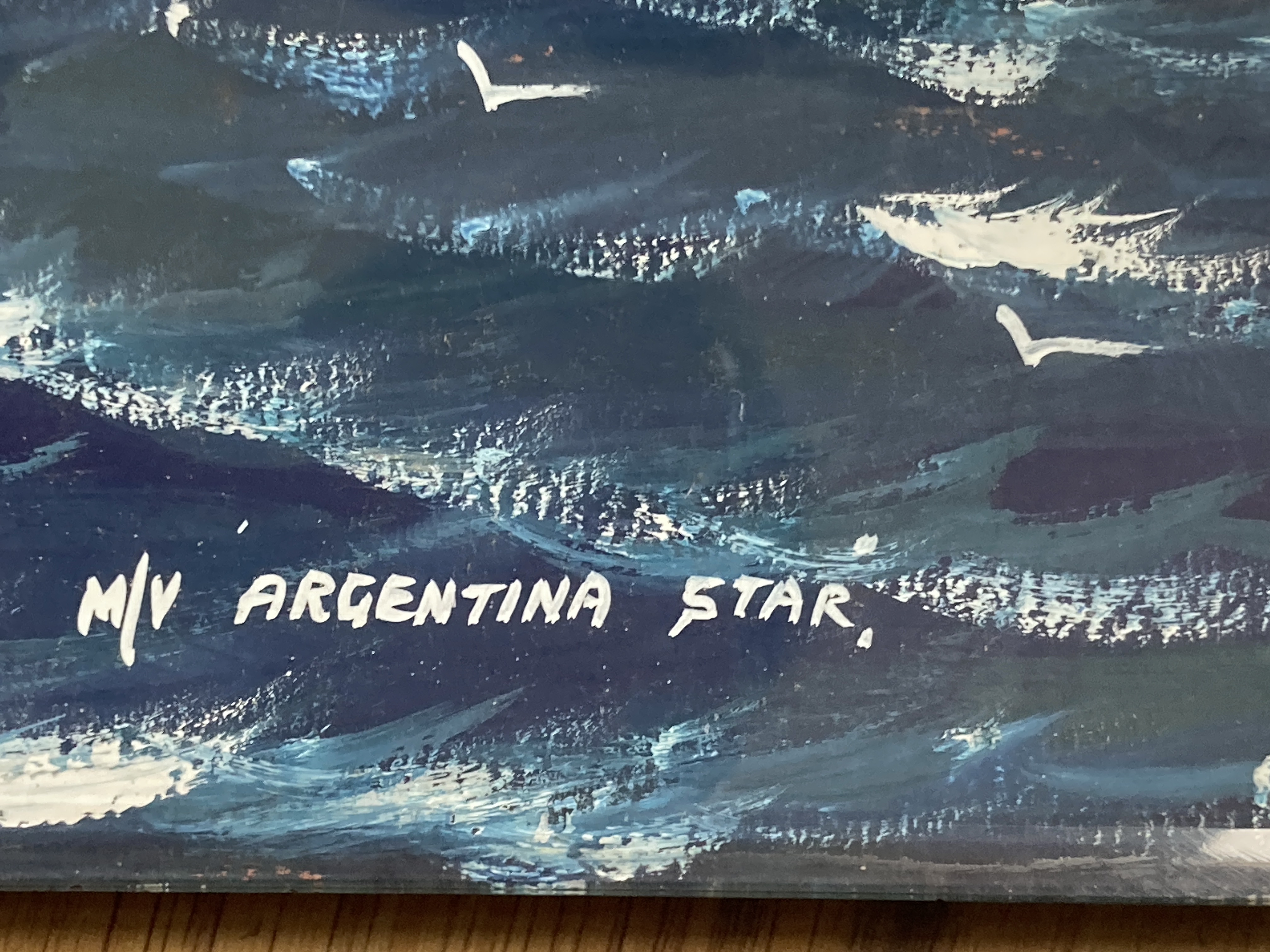 H. Crane, pair of gouaches, MV Argentina Star and MV Swiftpool, signed and dated 1954, 25 x 35cm